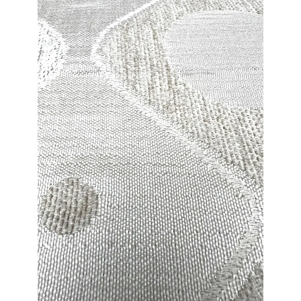 Cream Oatmeal Textured Linen Blend Tweed Modern Drapery Upholstery Fabric Window